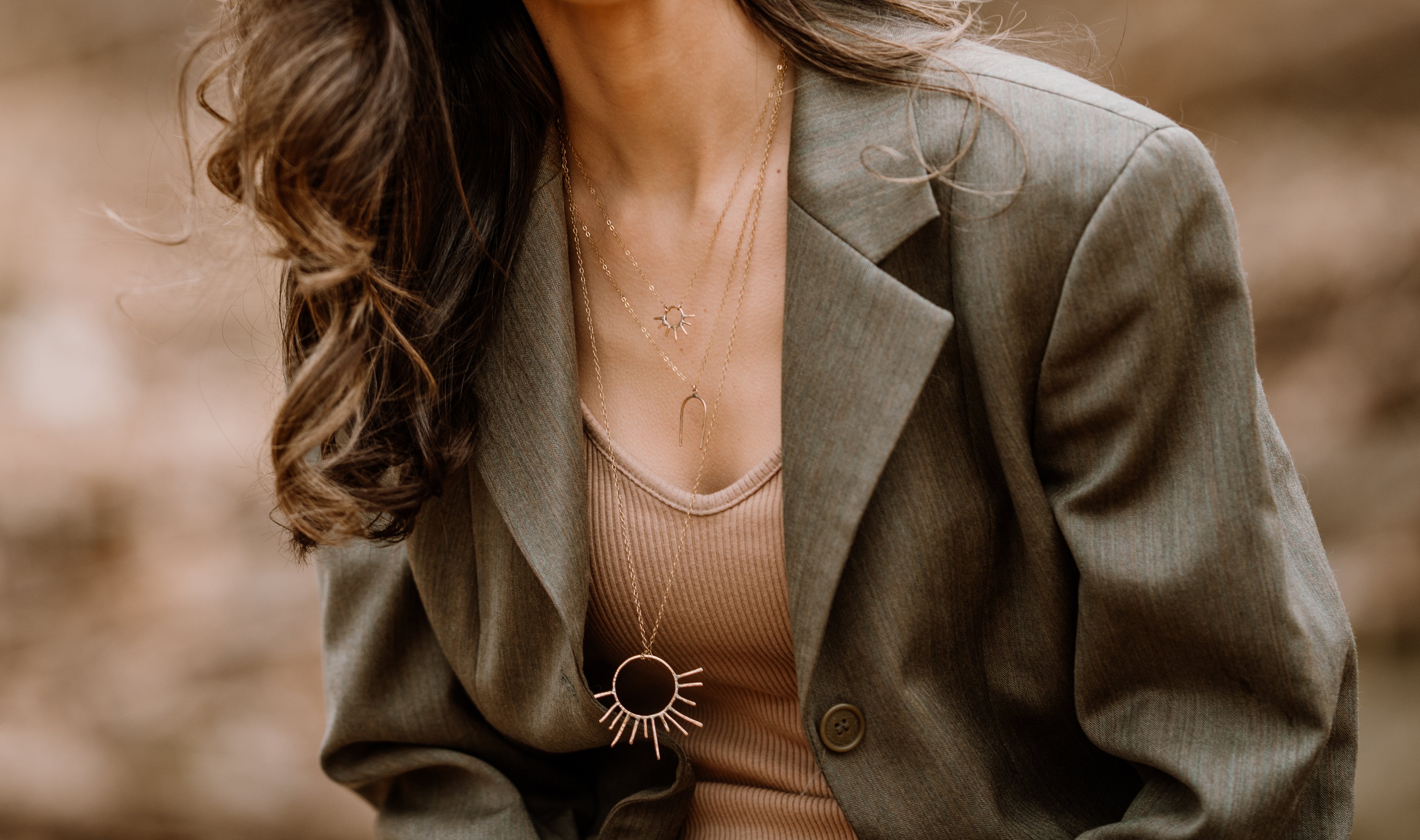 Rising + Setting Large Pendant Necklace