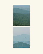 Mountains in Hues of Blue + Shades of Green