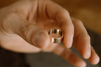Bone + Flesh Hammered Gold Wedding Bands
