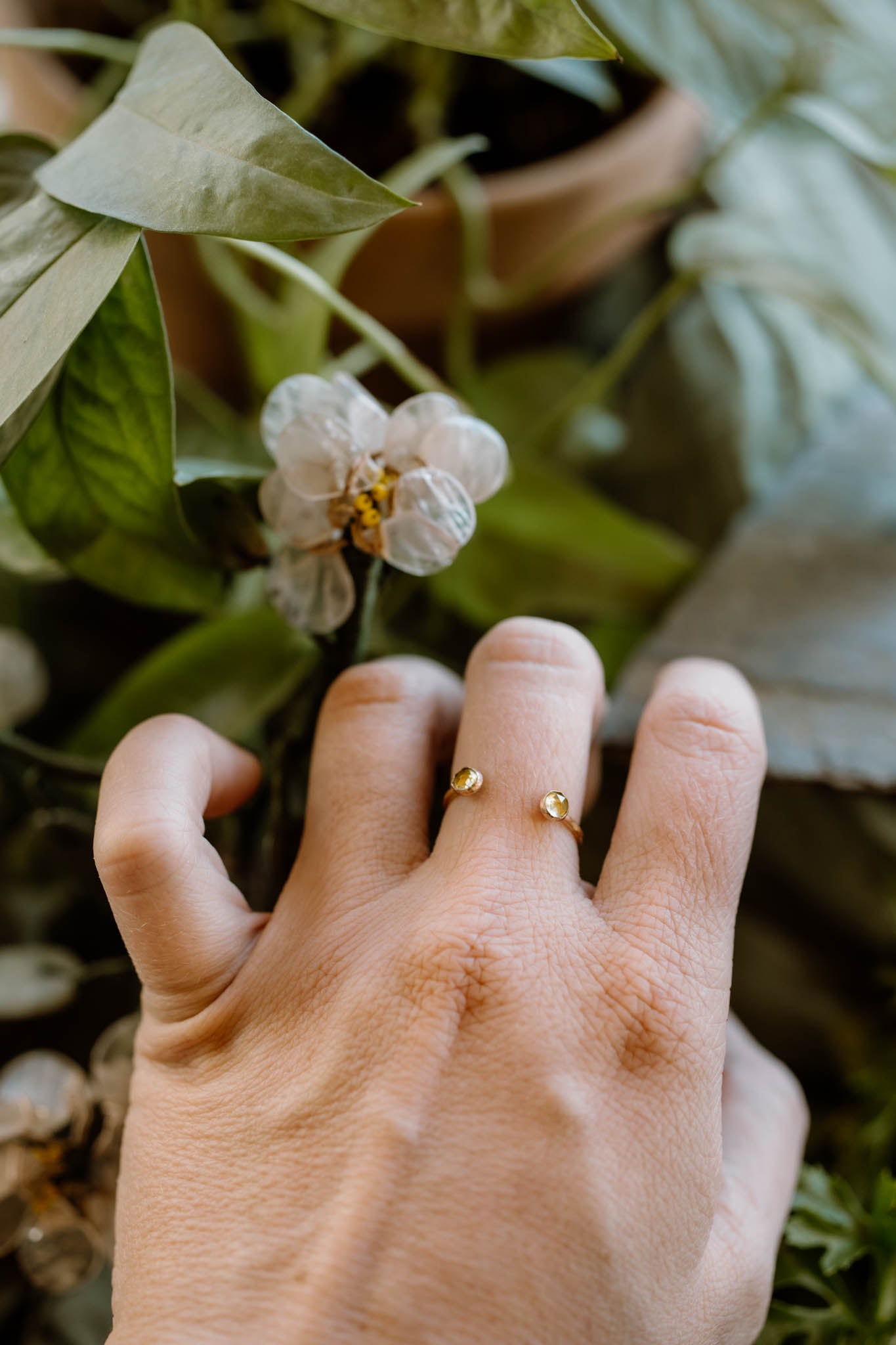 Eden Peridot Cuff Ring