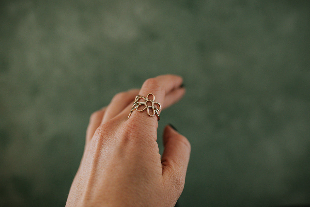 Consider the Flowers Double Floral Ring