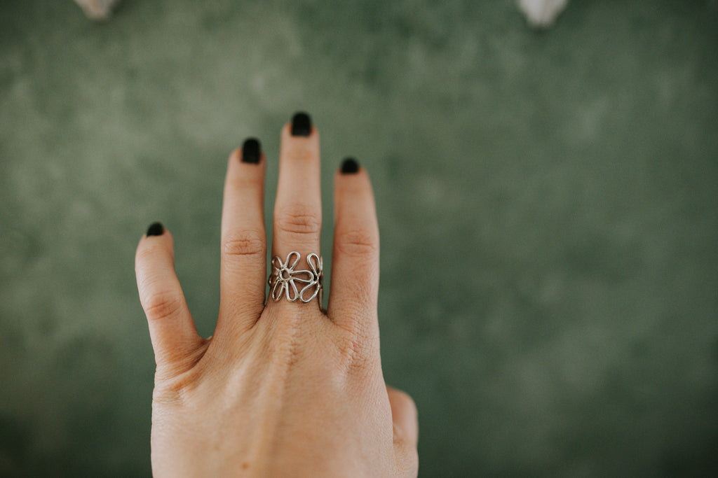 Consider the Flowers Double Floral Ring