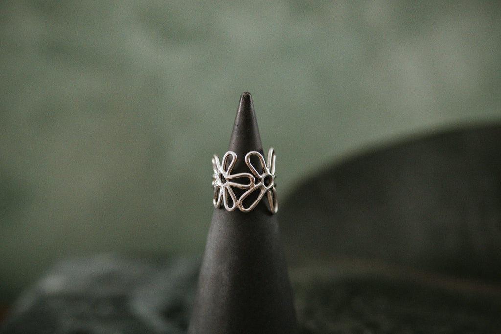 Consider the Flowers Double Floral Ring